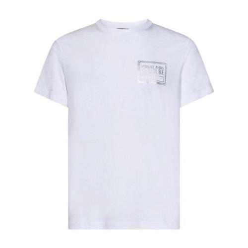 T-shirt met reliëflogo en ronde hals Versace Jeans Couture , White , H...