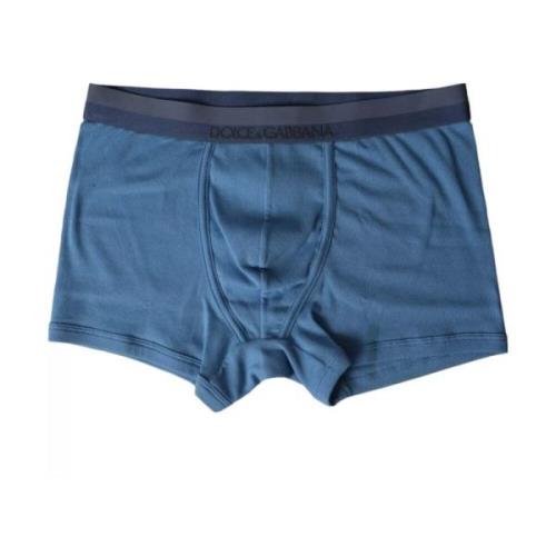 Blauwe Katoenmix Boxershorts Ondergoed Dolce & Gabbana , Blue , Heren