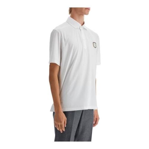 Stretch Technisch Jersey Polo Shirt Brunello Cucinelli , White , Heren