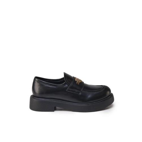 Zwarte platte schoenen met plateauzool Love Moschino , Black , Dames