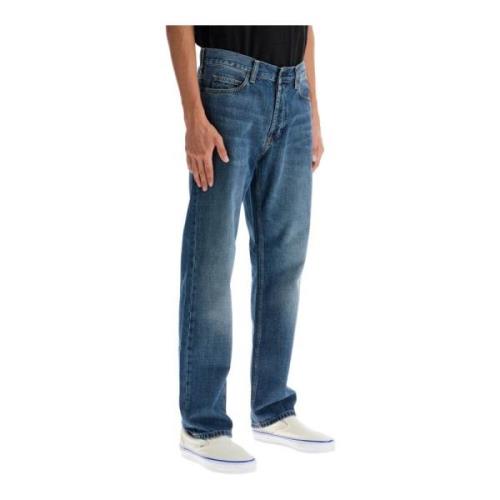 Versleten denim jeans, rechte pasvorm Carhartt Wip , Blue , Heren