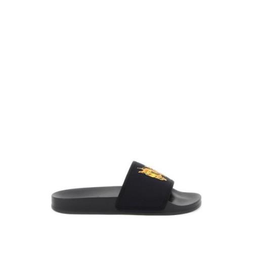 Brandend Monogram Slides Palm Angels , Black , Heren