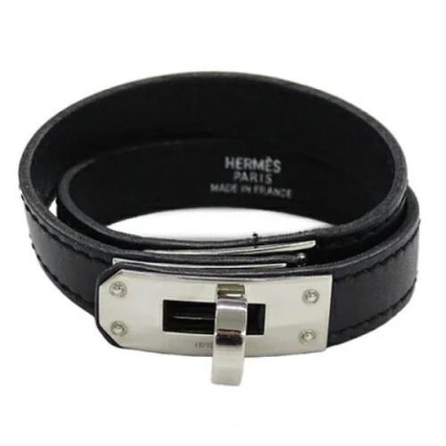 Pre-owned Leather bracelets Hermès Vintage , Black , Dames