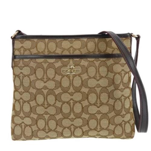 Pre-owned Canvas shoulder-bags Coach Pre-owned , Beige , Dames