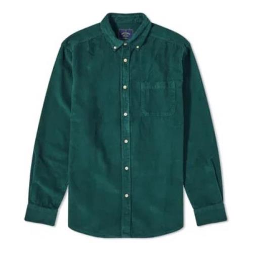 Groene Corduroy Shirt met Urea Knopen Portuguese Flannel , Green , Her...