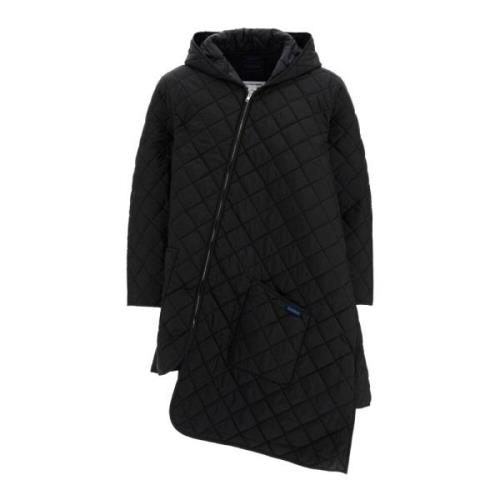 Diamant Gestikt Asymmetrisch Parka Comme des Garçons , Black , Heren