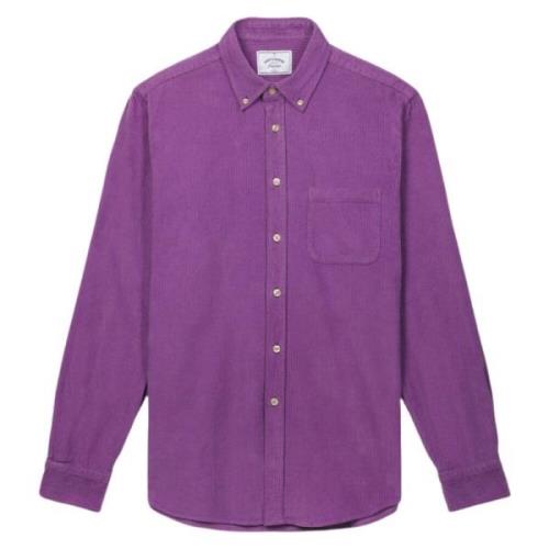 Paarse Corduroy Shirt met Urea Knopen Portuguese Flannel , Purple , He...