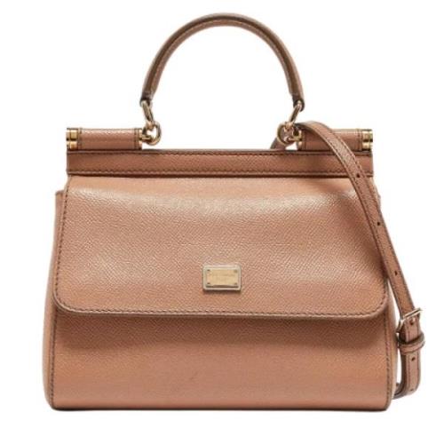 Pre-owned Leather handbags Dolce & Gabbana Pre-owned , Beige , Dames