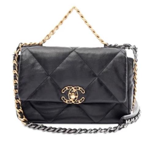 Pre-owned Leather chanel-bags Chanel Vintage , Black , Dames