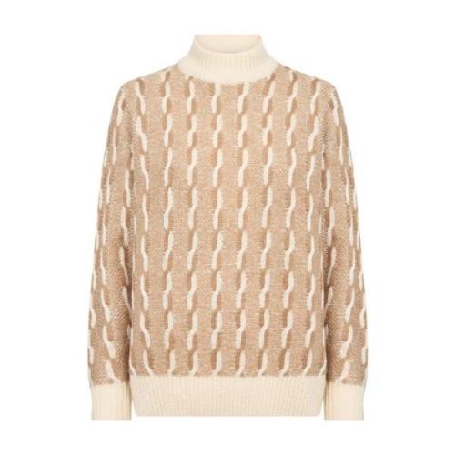 Kabeltrui Hoge Hals Soyaconcept , Beige , Dames