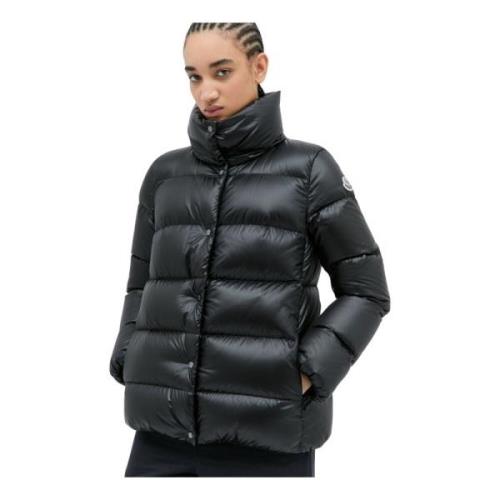 Korte donsjas met opstaande kraag Moncler , Black , Dames