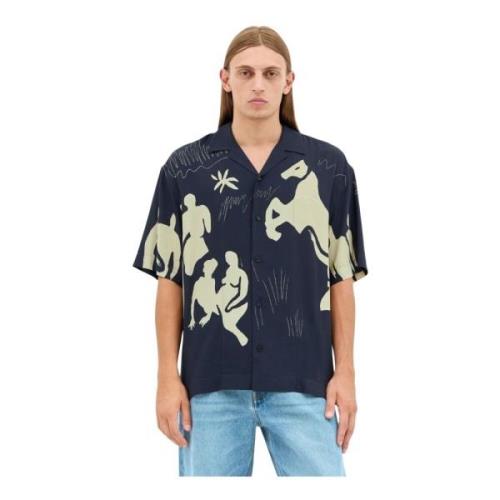 Grafische Print Jean Shirt Jacquemus , Blue , Heren