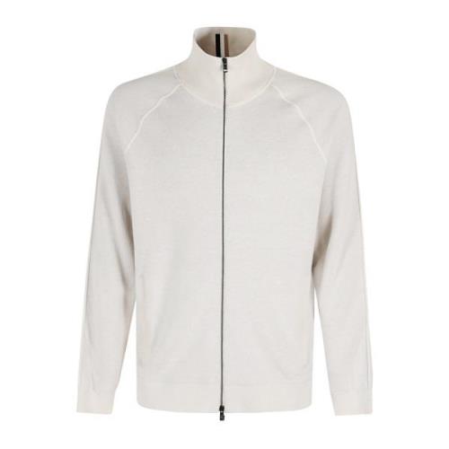 Wollen Full Zip Trui Hugo Boss , Beige , Heren