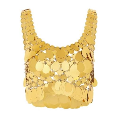 Gouden Top Stijl Haut Paco Rabanne , Yellow , Dames