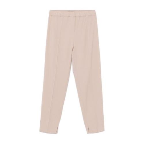 Bruine wollen blend broek met elastische tailleband D.Exterior , Brown...