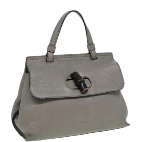 Pre-owned Leather gucci-bags Gucci Vintage , Gray , Dames