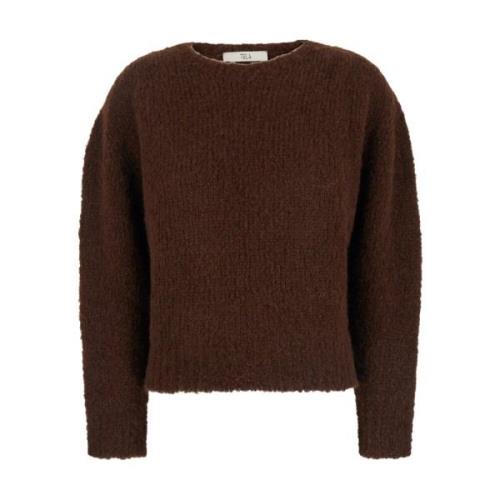 Alpaca Geborstelde Sweaters in Bruin Tela , Brown , Dames