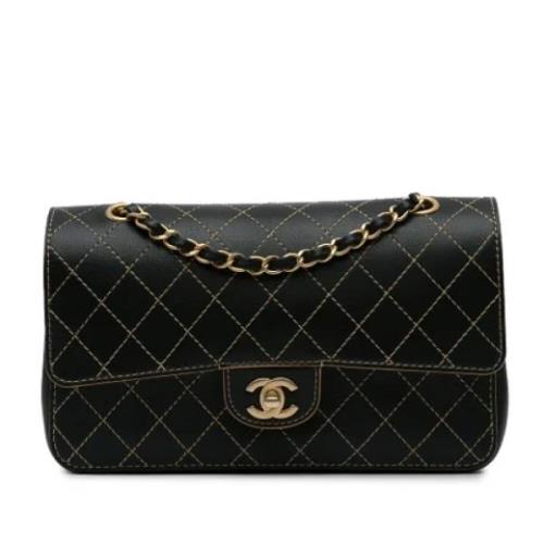 Pre-owned Leather shoulder-bags Chanel Vintage , Black , Dames