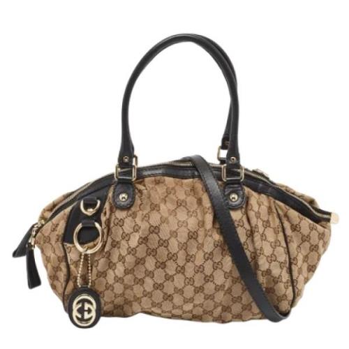 Pre-owned Leather gucci-bags Gucci Vintage , Beige , Dames