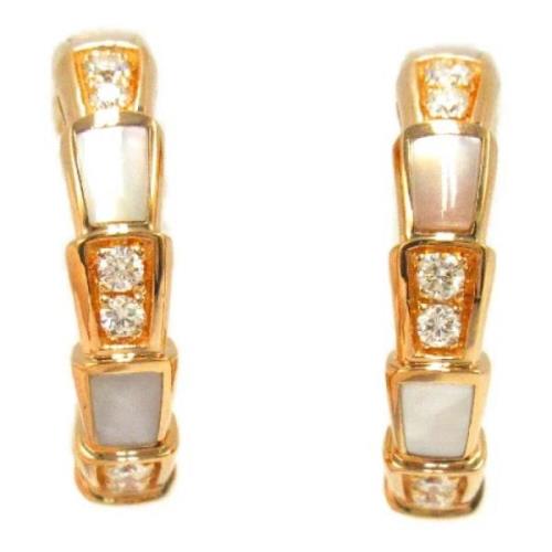 Pre-owned Metal earrings Bvlgari Vintage , Yellow , Dames