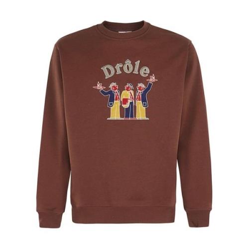 Donkerbruine Sweatshirt voor Mannen Drole de Monsieur , Brown , Heren