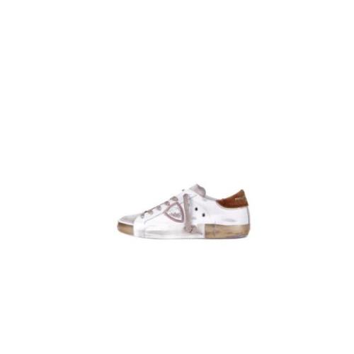 Logo Sneakers met leren bovenwerk Philippe Model , White , Dames