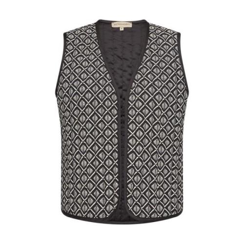 Geometrisch Print V-Hals Vest Soyaconcept , Black , Dames