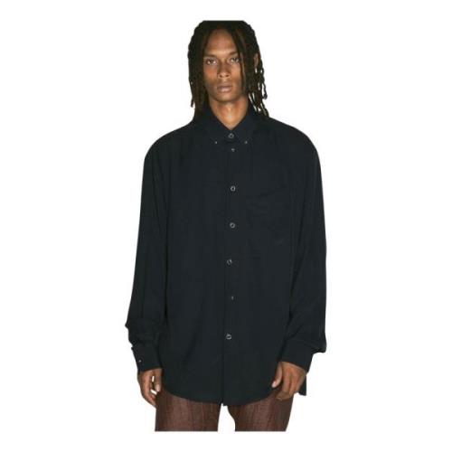 Viscose Shirt met Doorboorde Hardware Versiering Mugler , Black , Here...