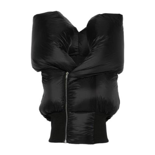 Gewatteerde mouwloze vest in zwart Rick Owens , Black , Heren