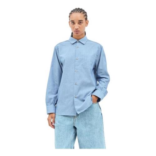 Gestreept Katoen Wol Blend Shirt A.p.c. , Blue , Dames