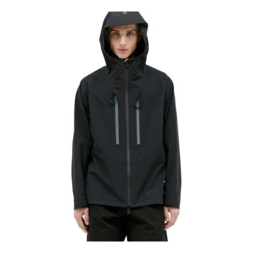 Waterafstotende capuchonjas met gesealde naden Moncler , Black , Heren