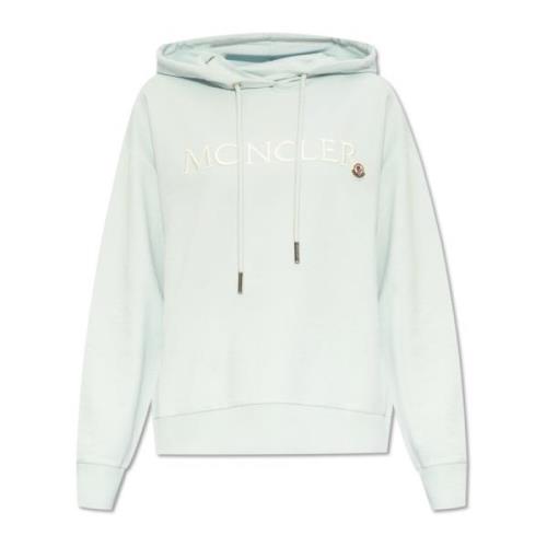 Sweatshirt met logo Moncler , Blue , Dames