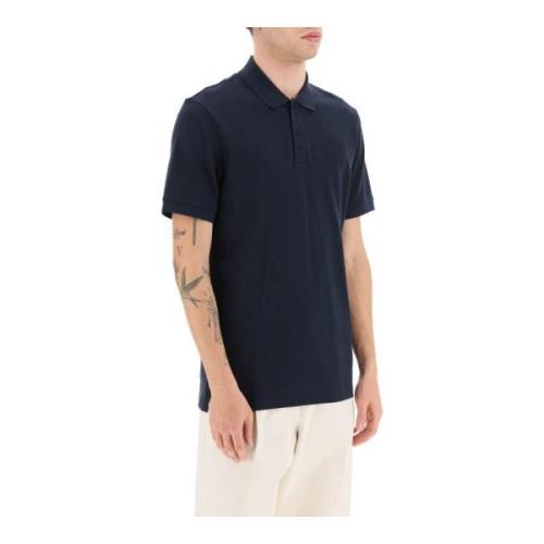 Katoenen poloshirt met logodetail Boss , Blue , Heren