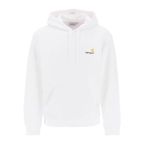 Geborduurd Logo Hoodie Carhartt Wip , White , Heren