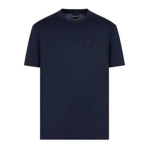 Logo Patch Jersey T-shirts en Polos Emporio Armani , Blue , Heren