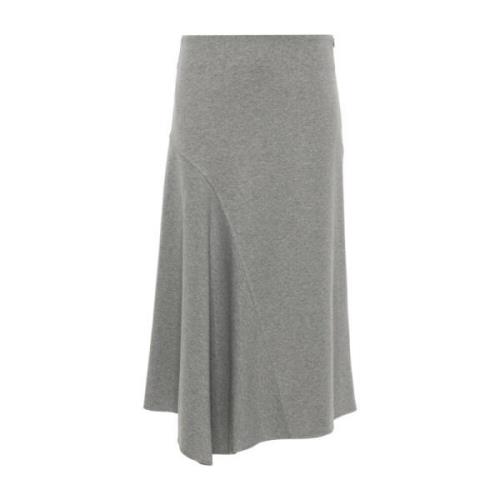 Grijze A-Lijn Gerende Rok Brunello Cucinelli , Gray , Dames