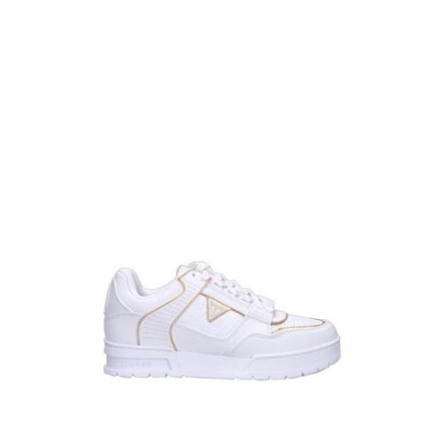 Witte Gouden Veterschoenen voor Dames Guess , White , Dames