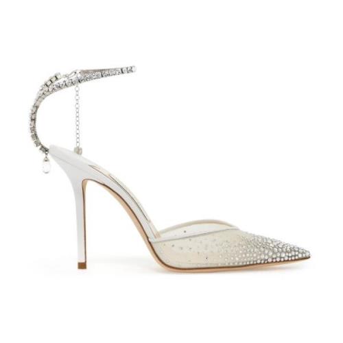 Kristalversierde Mesh Pumps Jimmy Choo , White , Dames