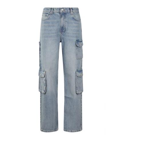 Denim Broek Klassiek Model Moschino , Blue , Dames