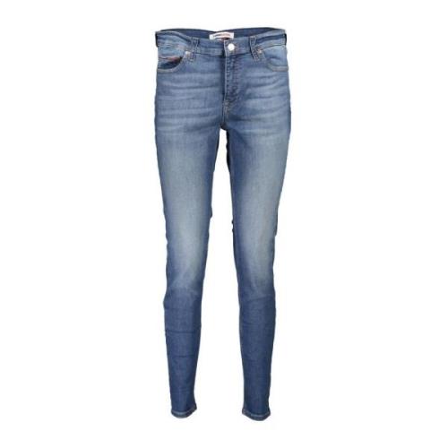 Skinny Gewassen Jeans met Knoopsluiting Tommy Hilfiger , Blue , Dames