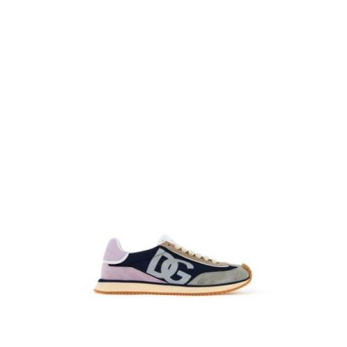 Sneakers van mesh en leer met DG-logo Dolce & Gabbana , Multicolor , D...