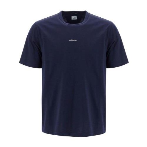 Glanzende Gemerceriseerde Jersey T-shirt C.p. Company , Blue , Heren