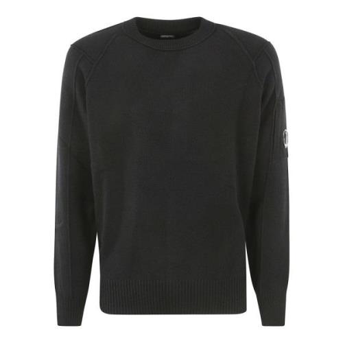 Lamswollen Crew Neck Trui C.p. Company , Black , Heren