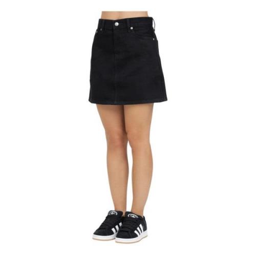 Zwarte Denim A-lijn Rok Calvin Klein Jeans , Black , Dames