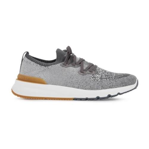 Chiné Gebreide Sneakers met Micro-Gaatjes Techniek Brunello Cucinelli ...