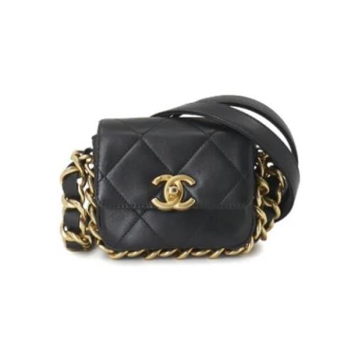 Pre-owned Leather chanel-bags Chanel Vintage , Black , Dames