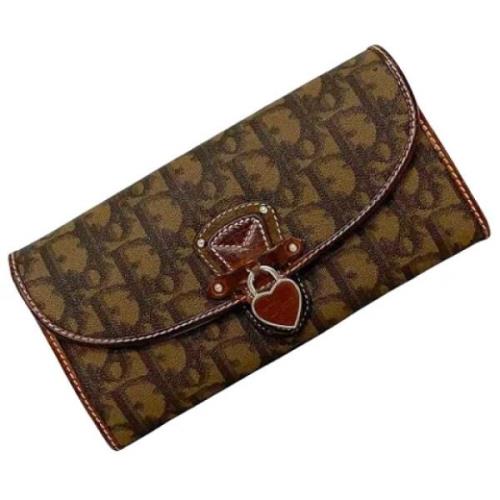 Pre-owned Canvas wallets Dior Vintage , Brown , Dames