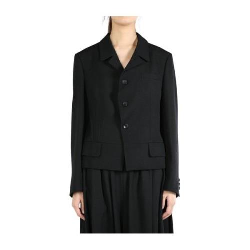 Zwarte Jas voor Stijlvolle Look Comme des Garçons , Black , Dames