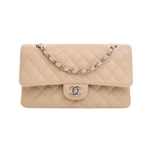 Pre-owned Leather chanel-bags Chanel Vintage , Beige , Dames