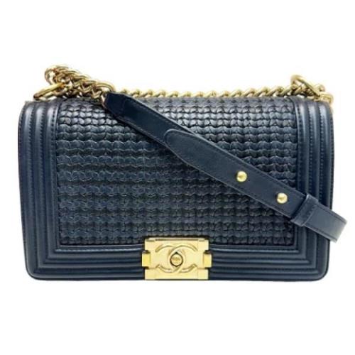 Pre-owned Leather chanel-bags Chanel Vintage , Blue , Dames